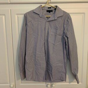 Tommy Hilfiger Mens Pinstripe Button Down Dress Shirt Slim Fit 16 34-35
